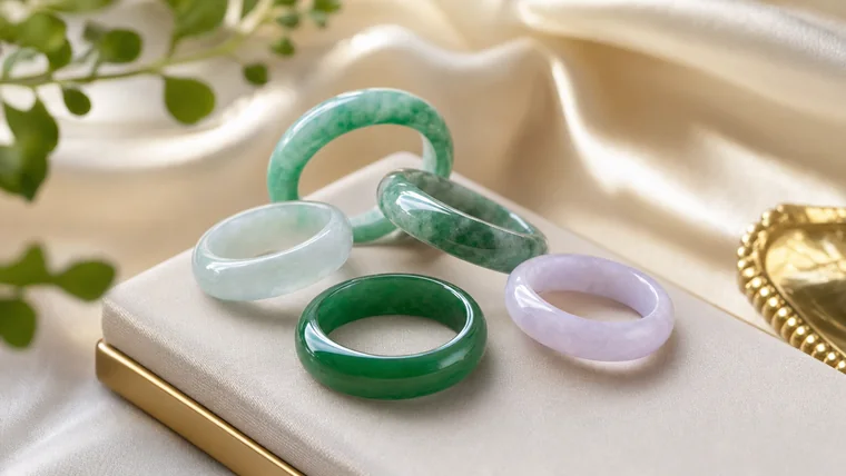 แหวนหยกพม่าแท้ Type A หลากหลายแบบและสี