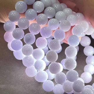 สร้อยข้อมือหยกม่วงลาเวนเดอร์พม่าแท้ Type A เม็ด 10 มม. ภาพย่อที่ 2